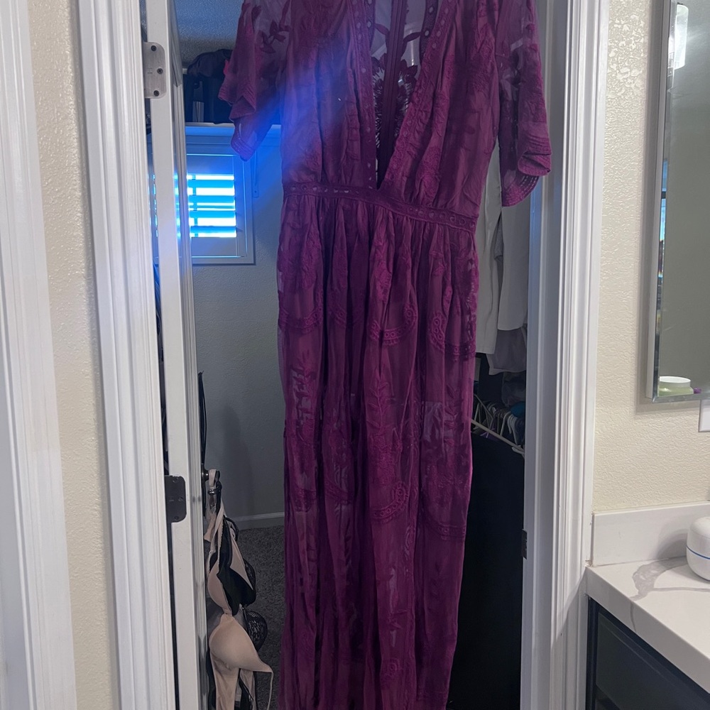 Elegant Purple Lace Dress